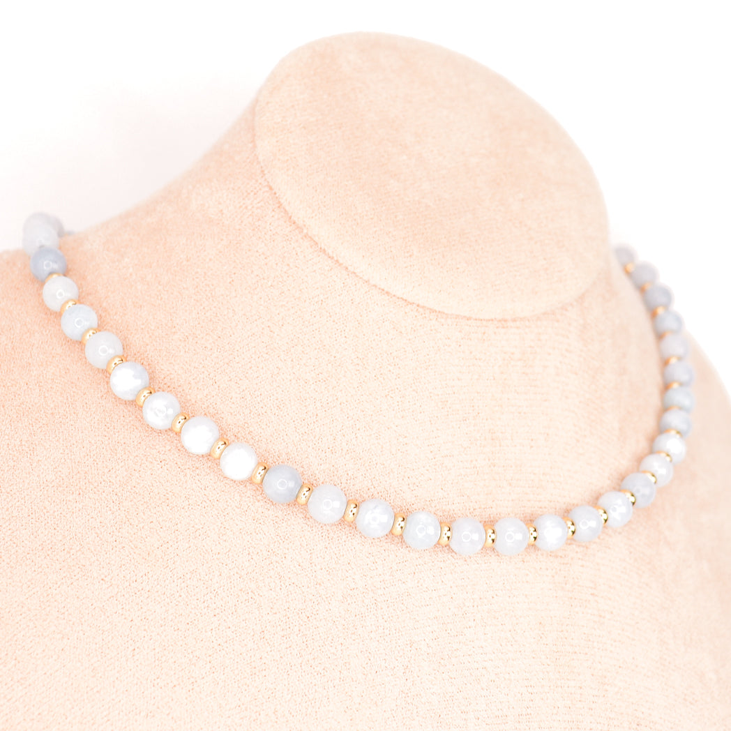 CIRCÉ | Collier en Aigue-marine et plaqué Or 18 et 24 carats